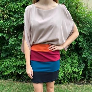 C. Luce Stripe Color Bottom Dress